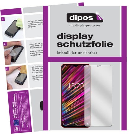 UmidigiF1 mit aufgebrachter dipos Displayschutzfolie, glasklare Darstellung ohne Einschränkungen