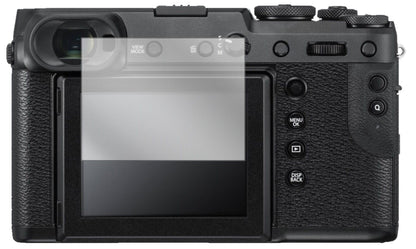 Klare Displayschutzfolie von dipos passend für Fujifilm GFX 50R, präziser Zuschnitt und blasenfrei montiert