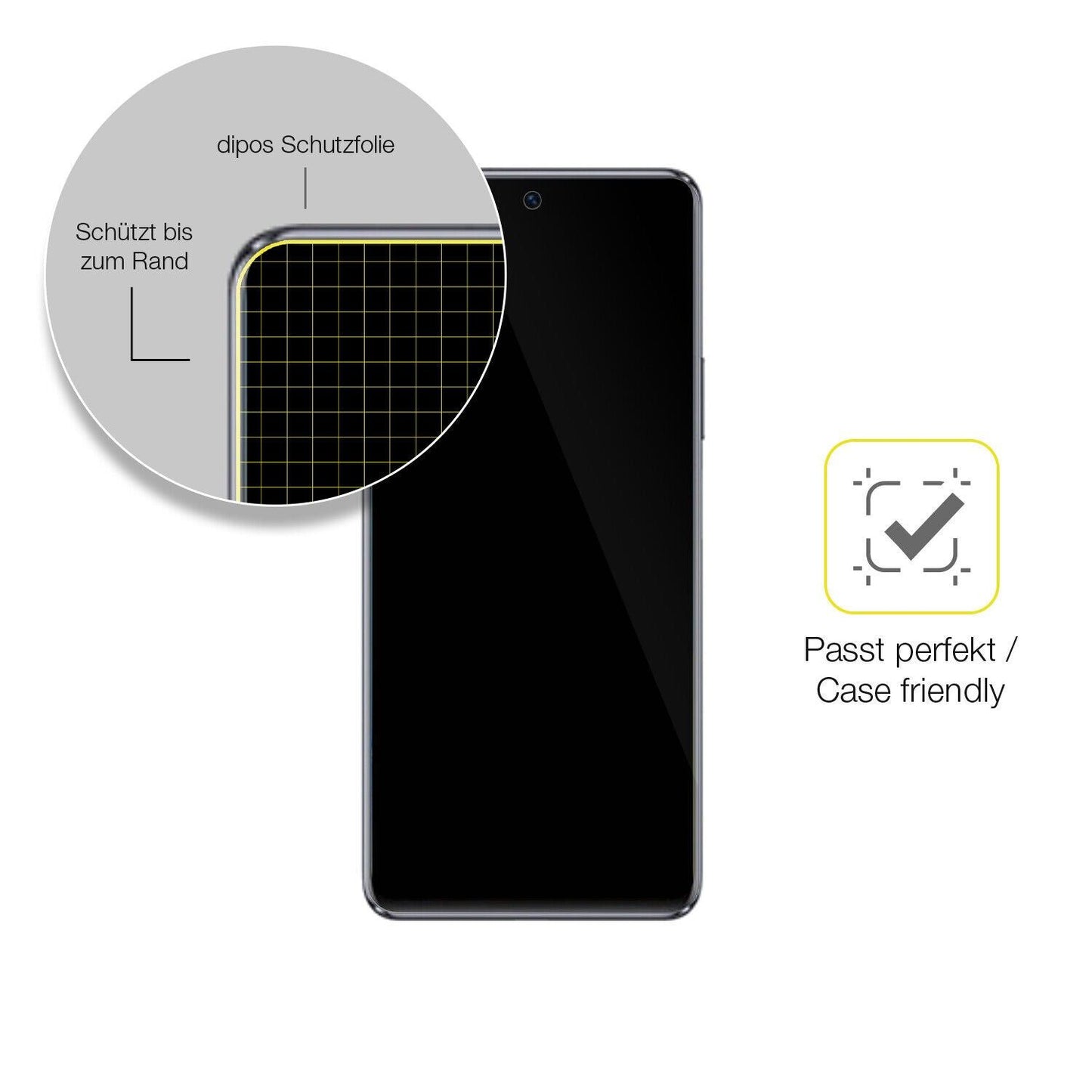 2x Screen Protector for Wiko 5G Protective Film covers 100% dipos Flex