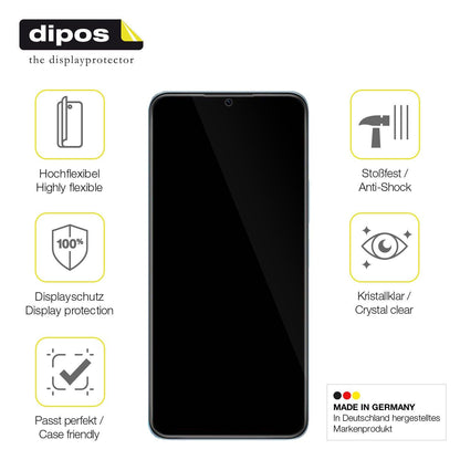 2x Screen Protector for Vivo Y72t Protective Film covers 100% dipos Flex