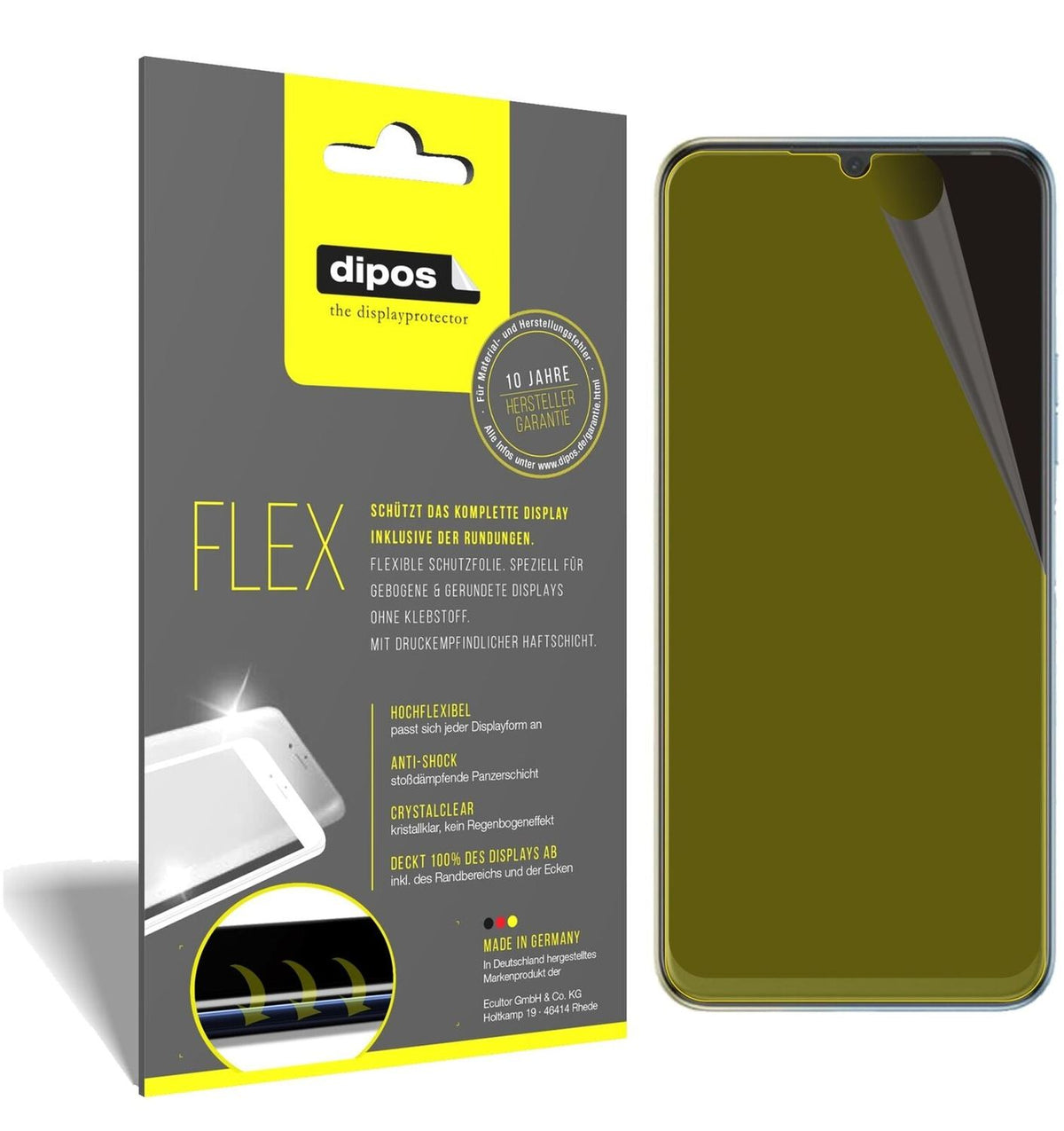 2x Screen Protector for Tecno Spark 8P Protective Film covers 100% dipos Flex