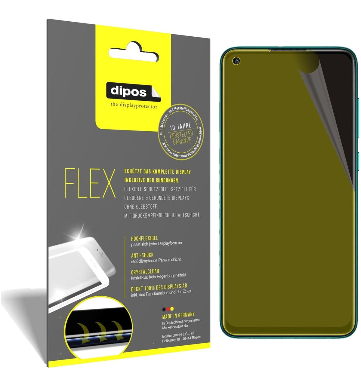 2x Screen Protector for Xiaomi Redmi Note 9T Protective Film covers 100% dipos