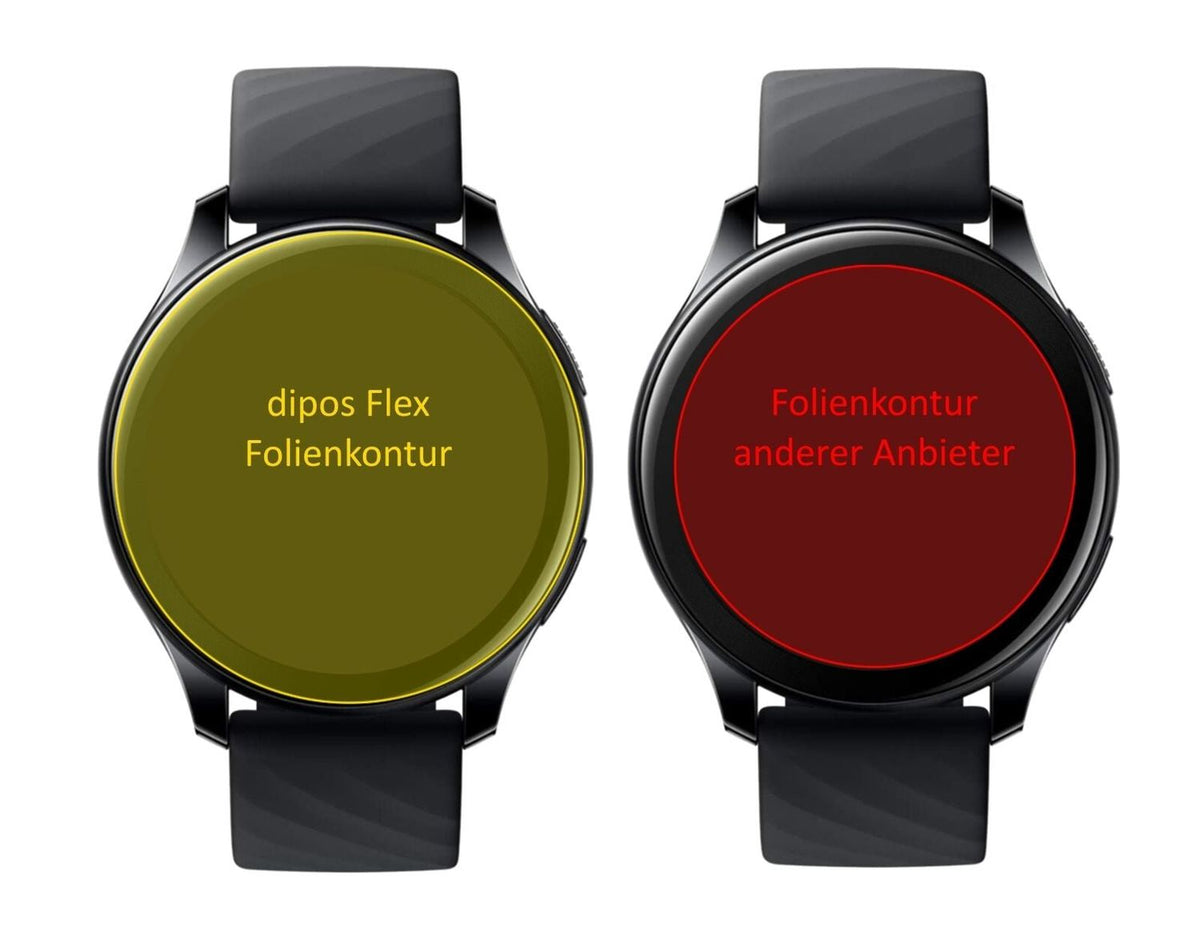 2x Full Cover Screen Protector for OnePlus Watch (46mm) – Covers Curved Edges | dipos