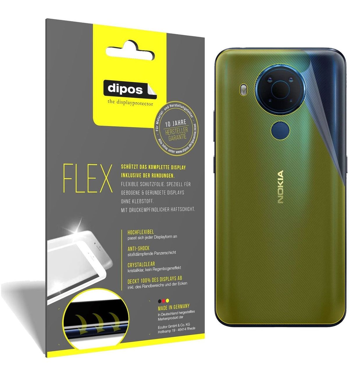 2x Screen Protector for Nokia 5.4 back Protective Film covers 100% dipos Flex