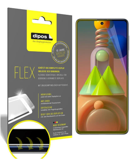 2x Screen Protector for Samsung Galaxy M51 Protective Film covers 100% dipos