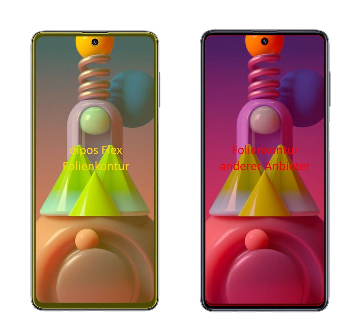2x Screen Protector for Samsung Galaxy M51 Protective Film covers 100% dipos