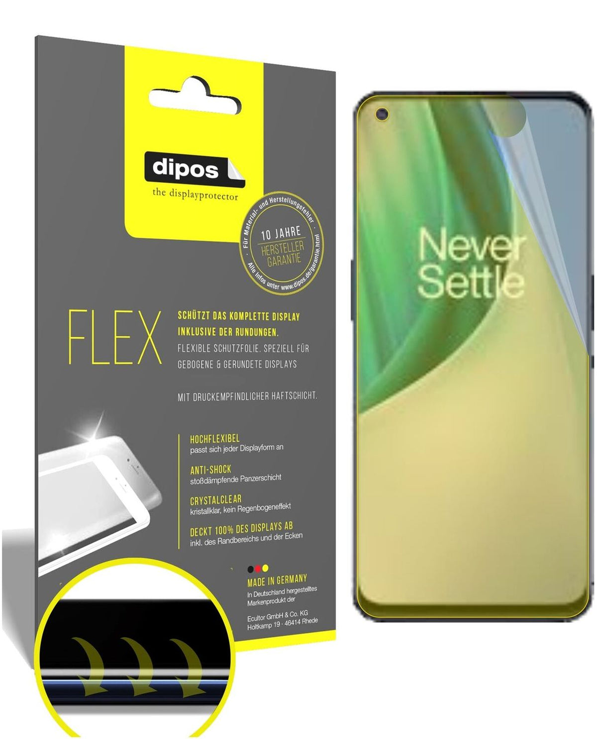 2x Screen Protector for OnePlus Nord N10 5G Protective Film covers 100% dipos