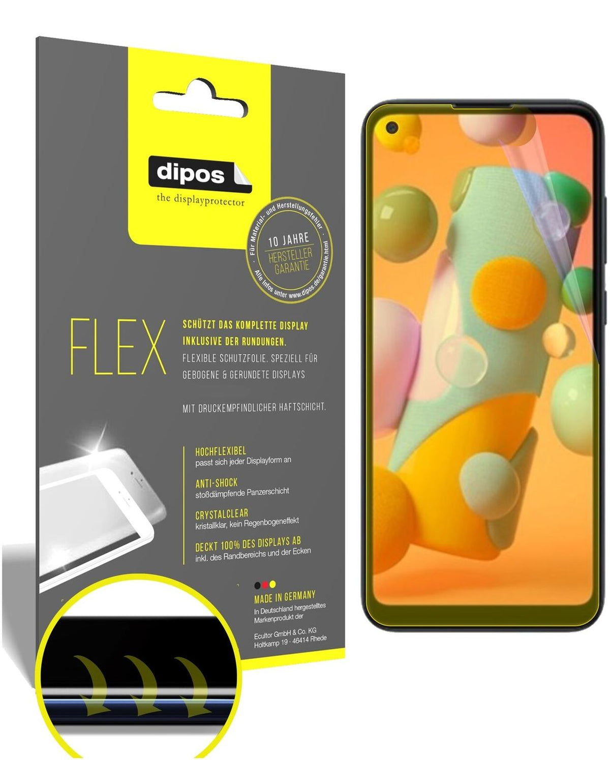 2x Screen Protector for Samsung Galaxy A12 Protective Film covers 100% dipos