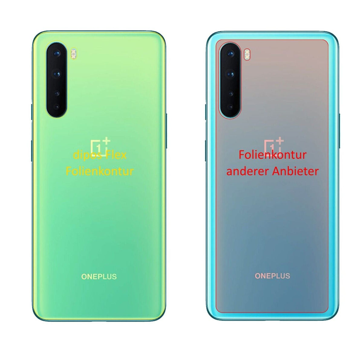 2x Screen Protector for OnePlus Nord back Protective Film covers 100% dipos Flex