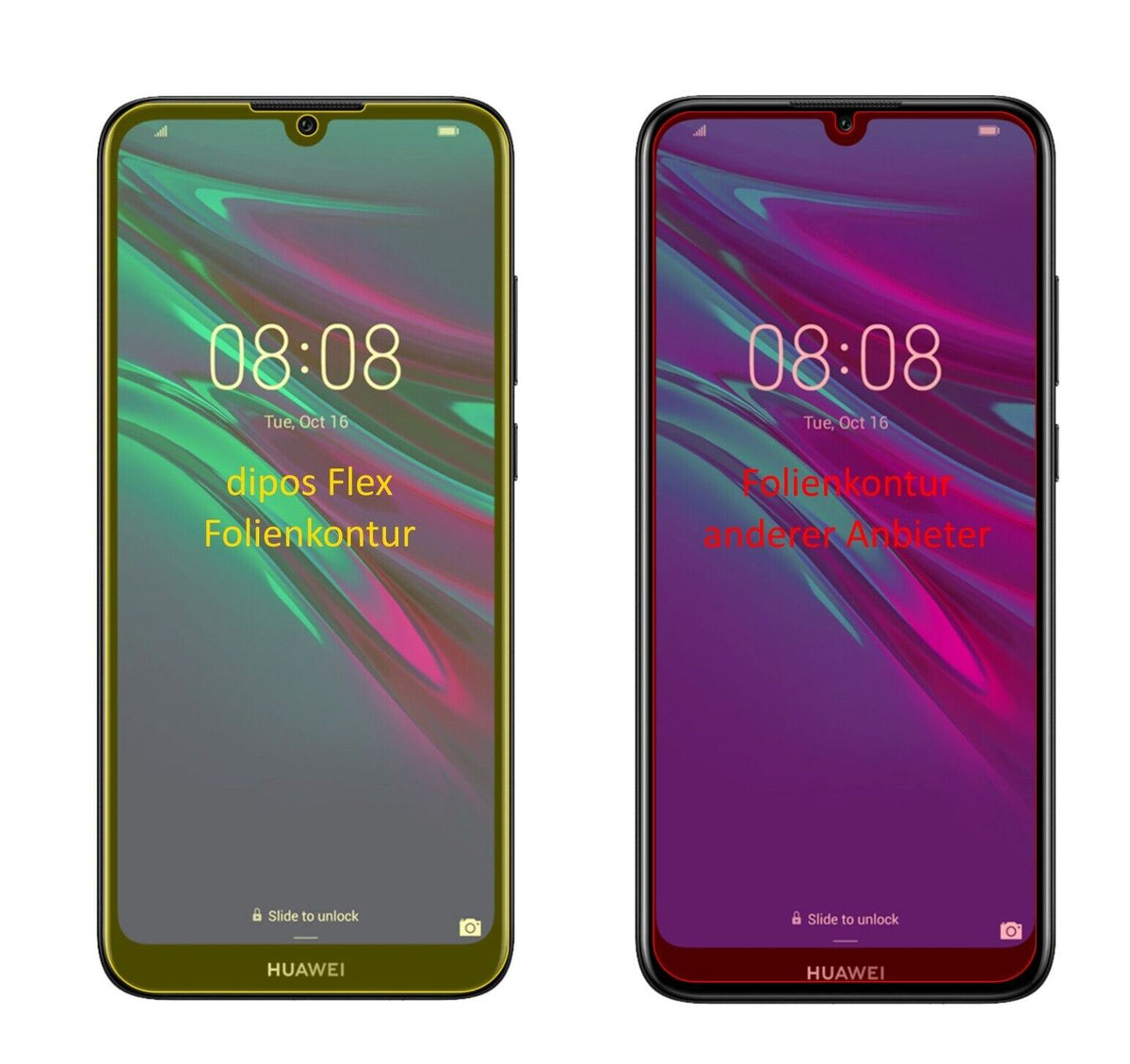 2x Screen Protector Huawei Y6 Pro (2019) Protective Film covers 100% dipos Flex