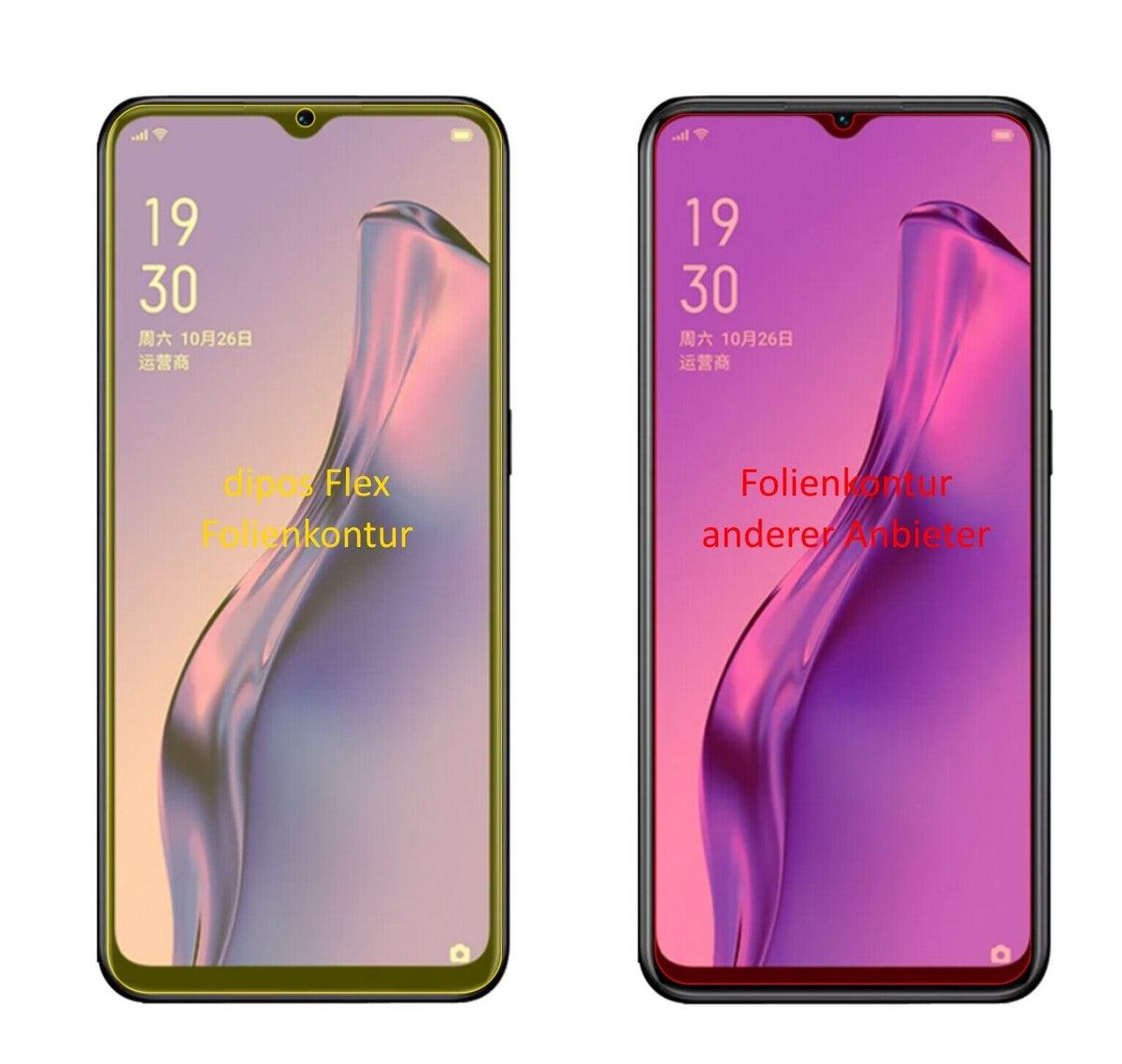 2x Screen Protector for Oppo A8 Protective Film covers 100% dipos Flex