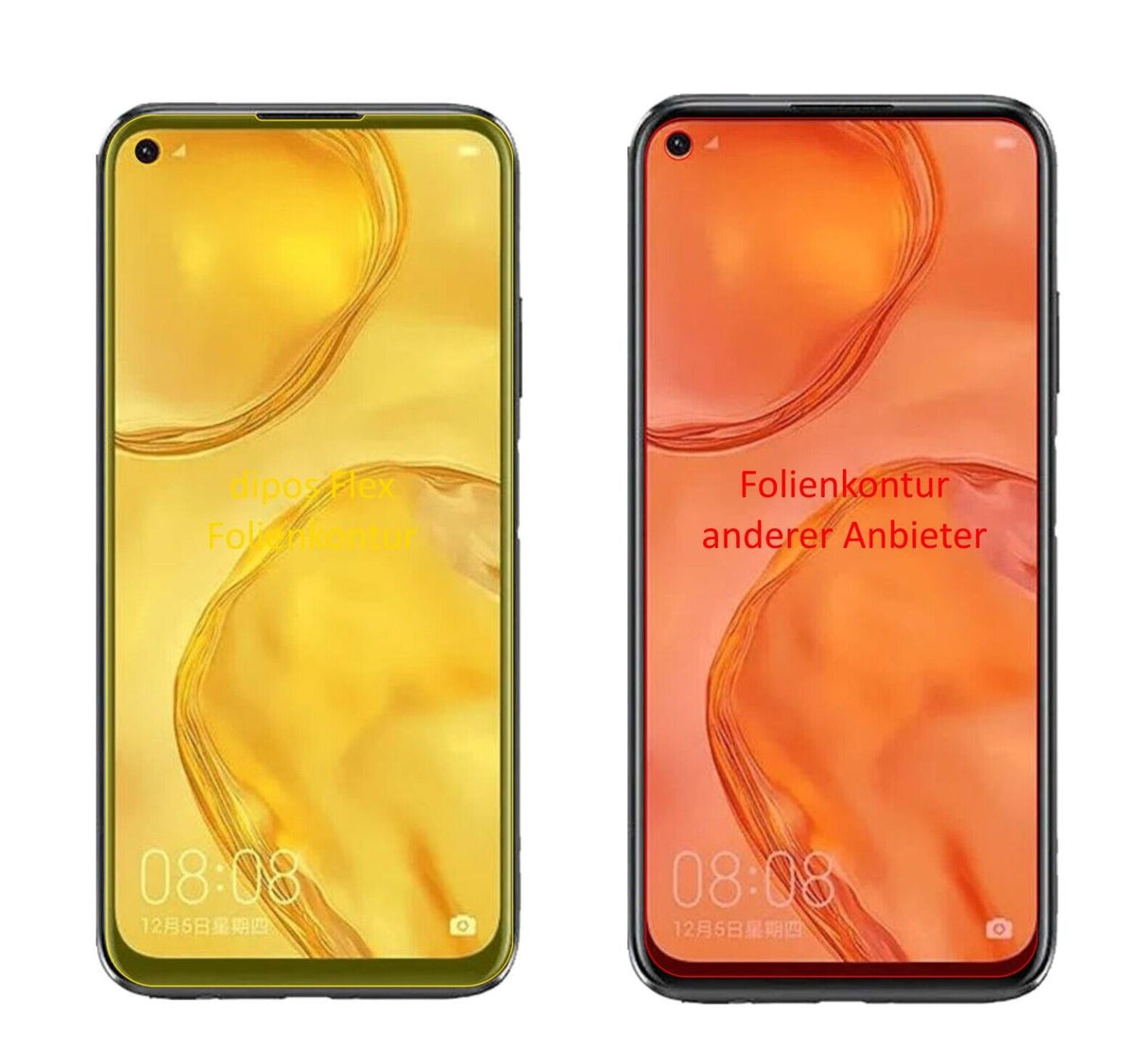 2x Screen Protector for Huawei nova 6 SE Protective Film covers 100% dipos Flex