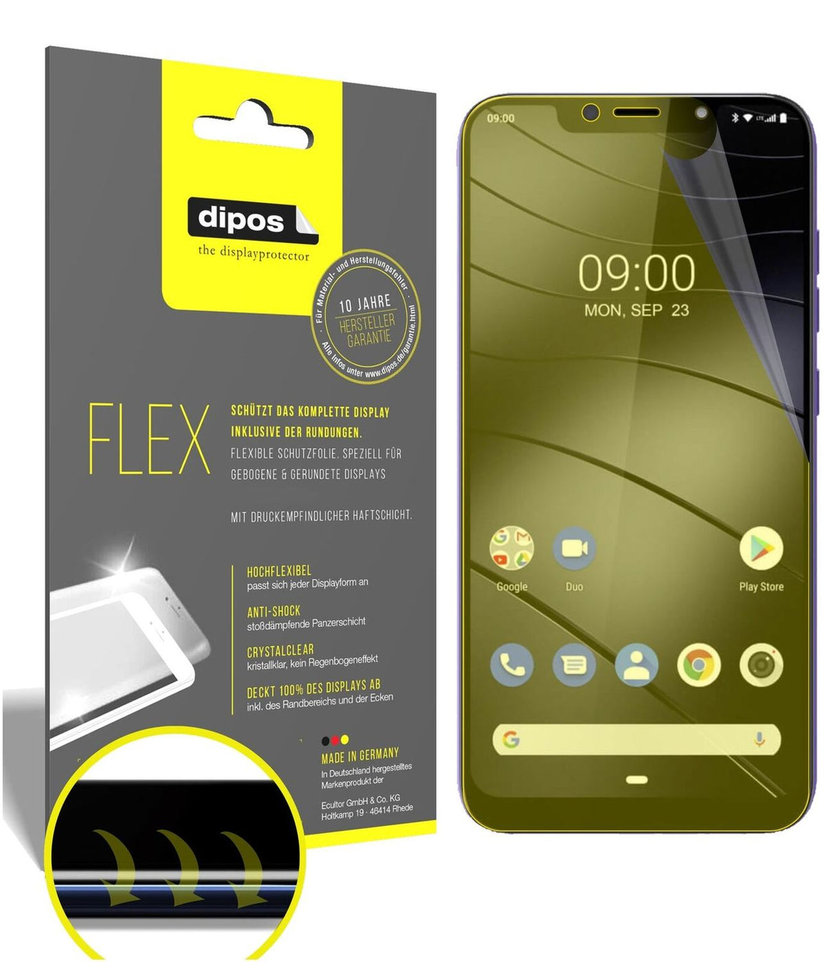 2x Screen Protector for Gigaset GS195 LS Protective Film covers 100% dipos Flex