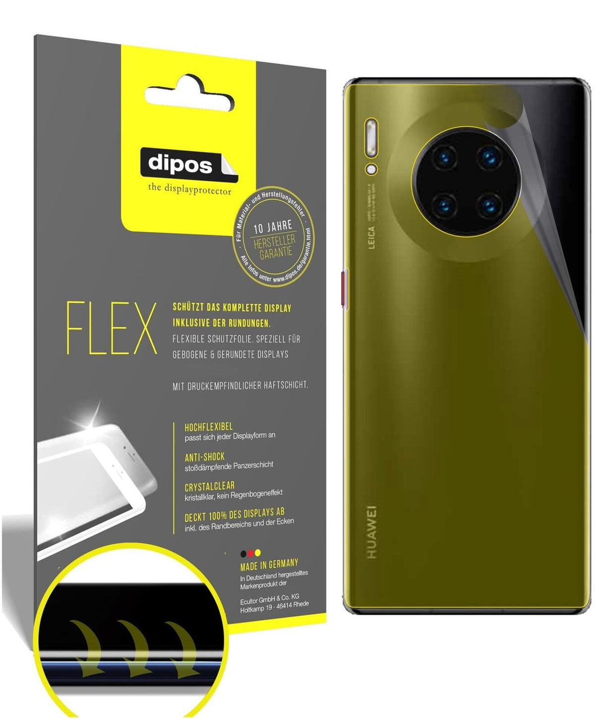 2x Screen Protector for Huawei Mate 30 Pro back Protective Film covers 100%