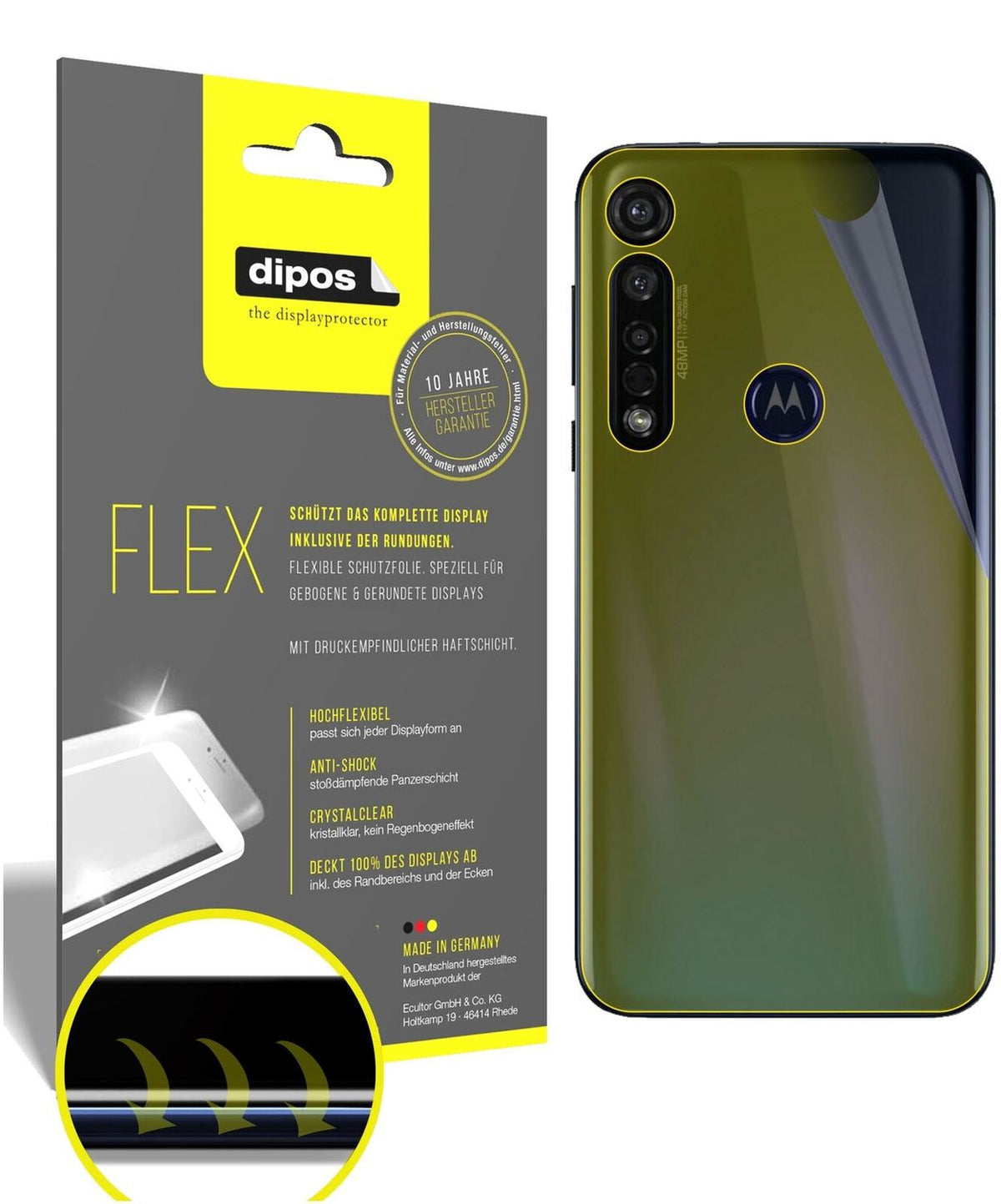 2x Screen Protector for Motorola Moto G8 Plus back Protective Film covers 100%