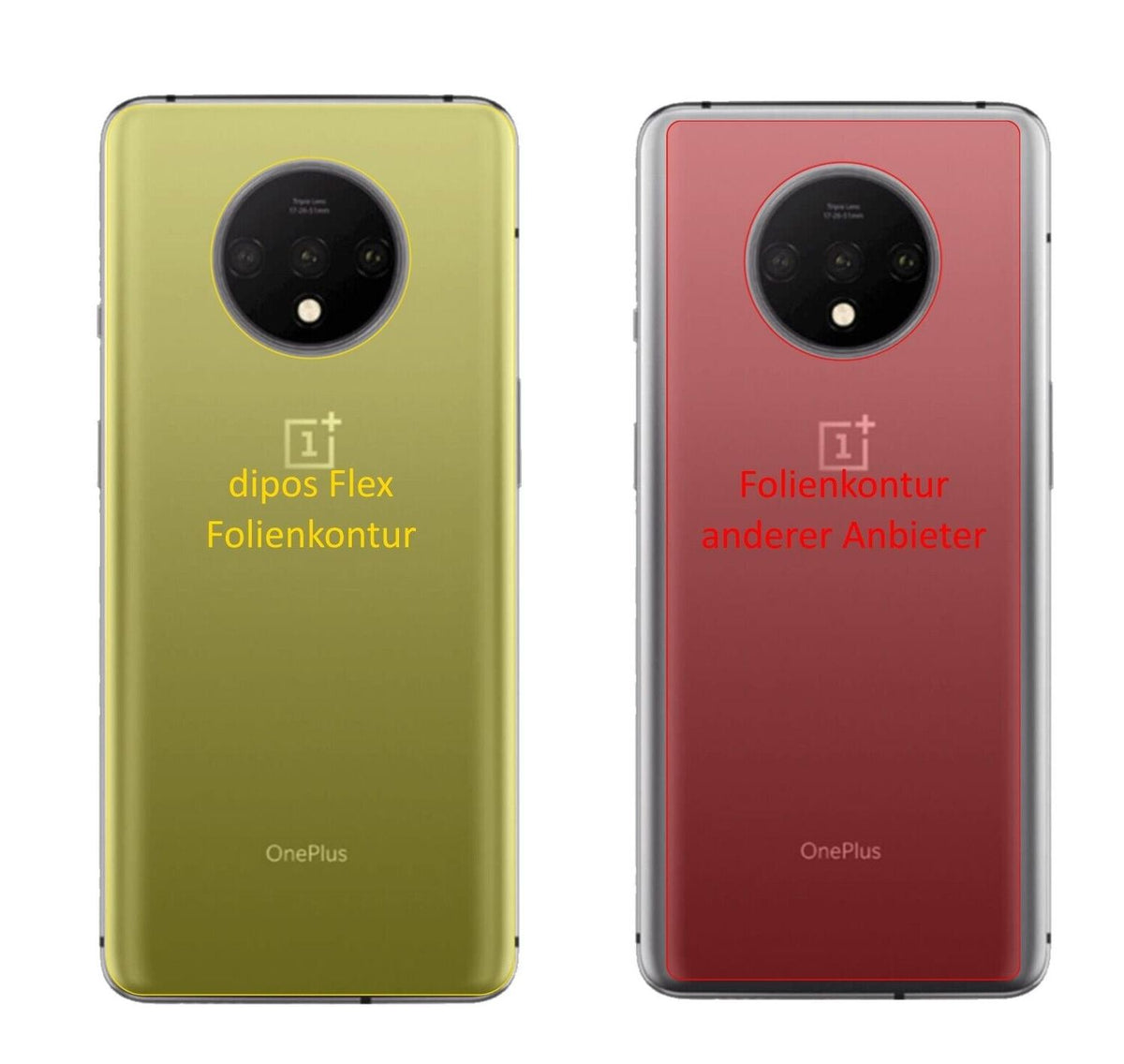 dipos FLEX 2x Clear Screen Protector for OnePlus 7T Rückseite