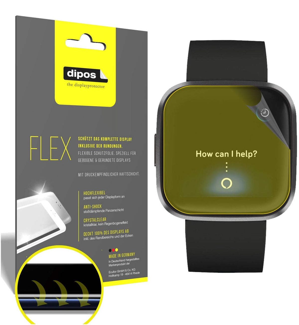 dipos FLEX 2x Clear Screen Protector for FitBit Versa 2