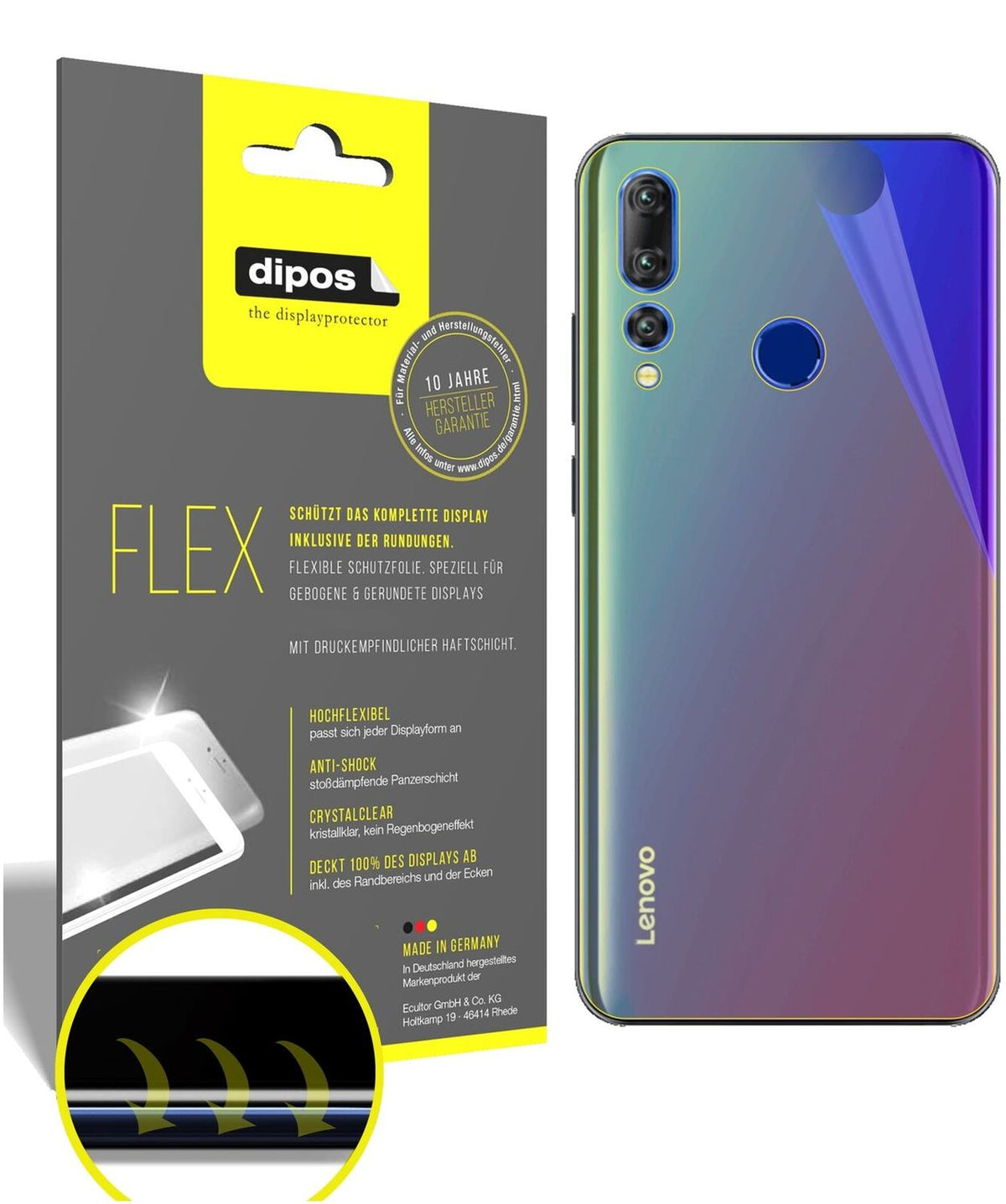 dipos FLEX 2x Clear Screen Protector for Lenovo K6 Enjoy Rückseite