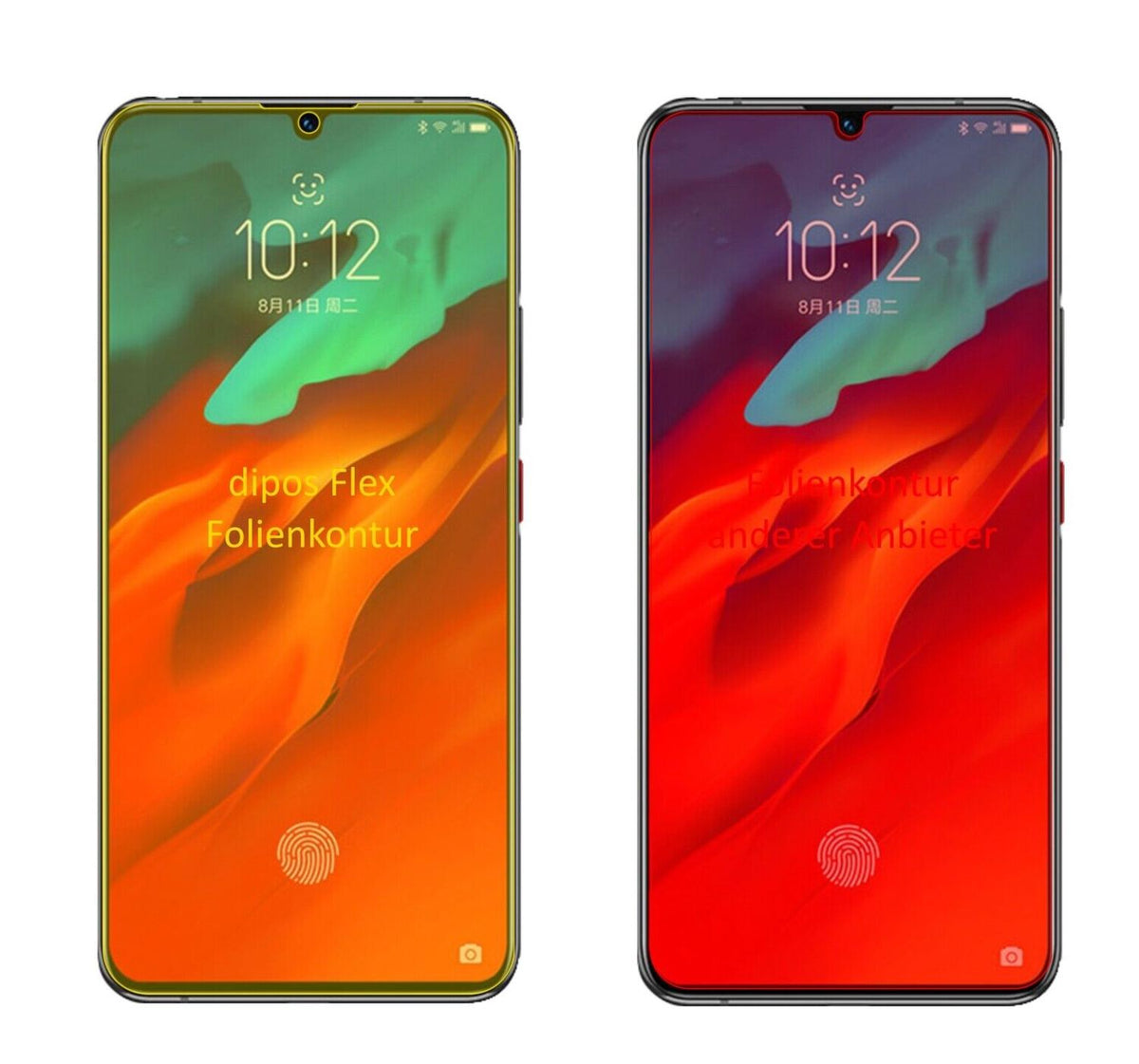2x Screen Protector for Lenovo Z6 Pro Protective Film covers 100% dipos Flex