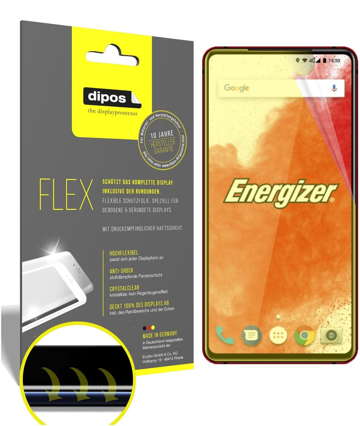 2x Screen Protector Energizer Power Max P18K Pop Protective Film covers 100%