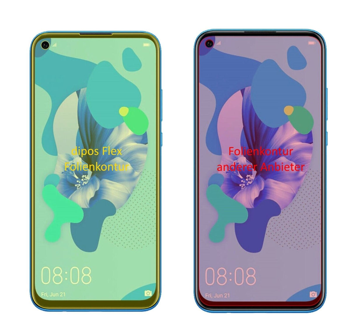 2x Screen Protector for Huawei nova 5i Protective Film covers 100% dipos Flex