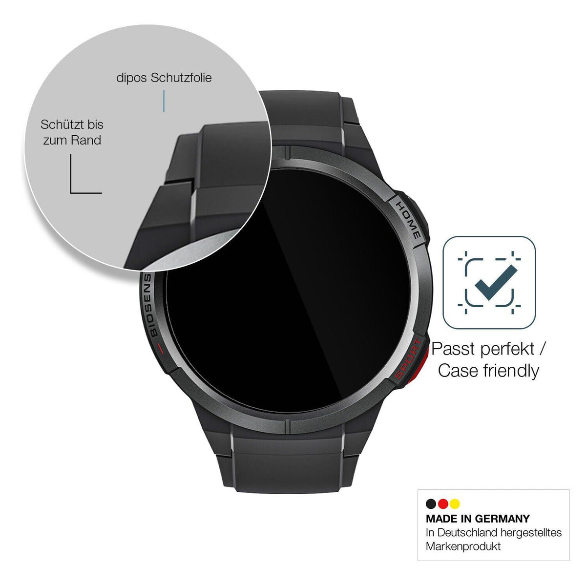9H Clear Screen Protector for Mibro Watch GS – Shatterproof, Crystal Clear | dipos