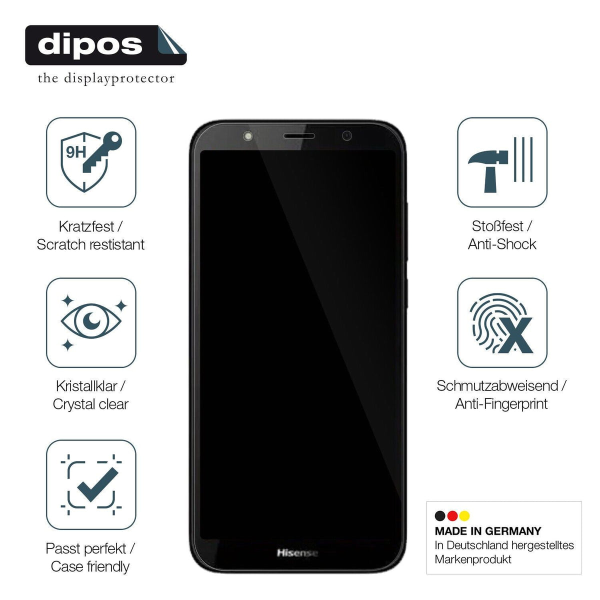 9H Clear Screen Protector for Hisense E20s – Shatterproof, Crystal Clear | dipos