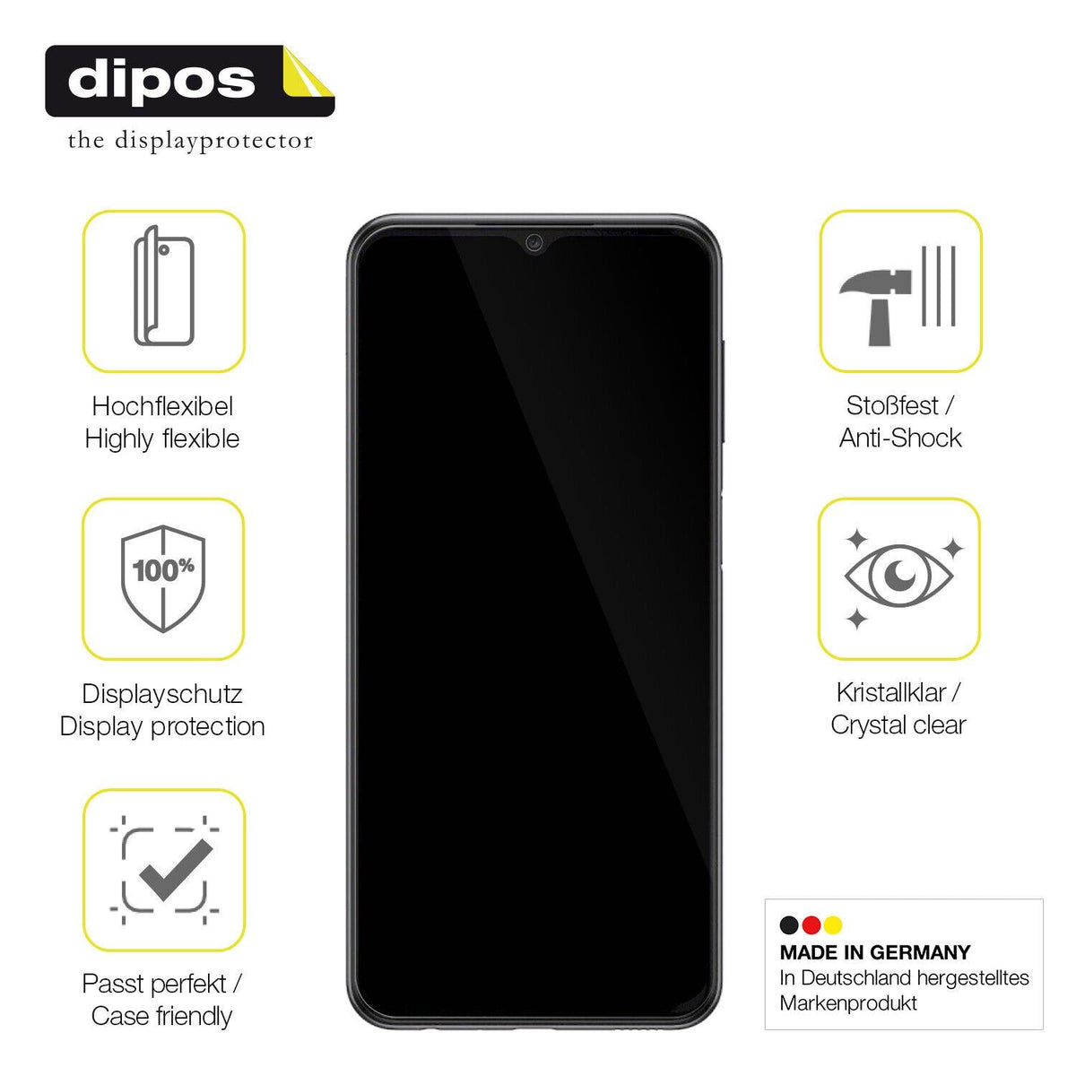 Full Cover Screen Protector for Samsung Galaxy A23 5G – Covers Curved Edges | dipos