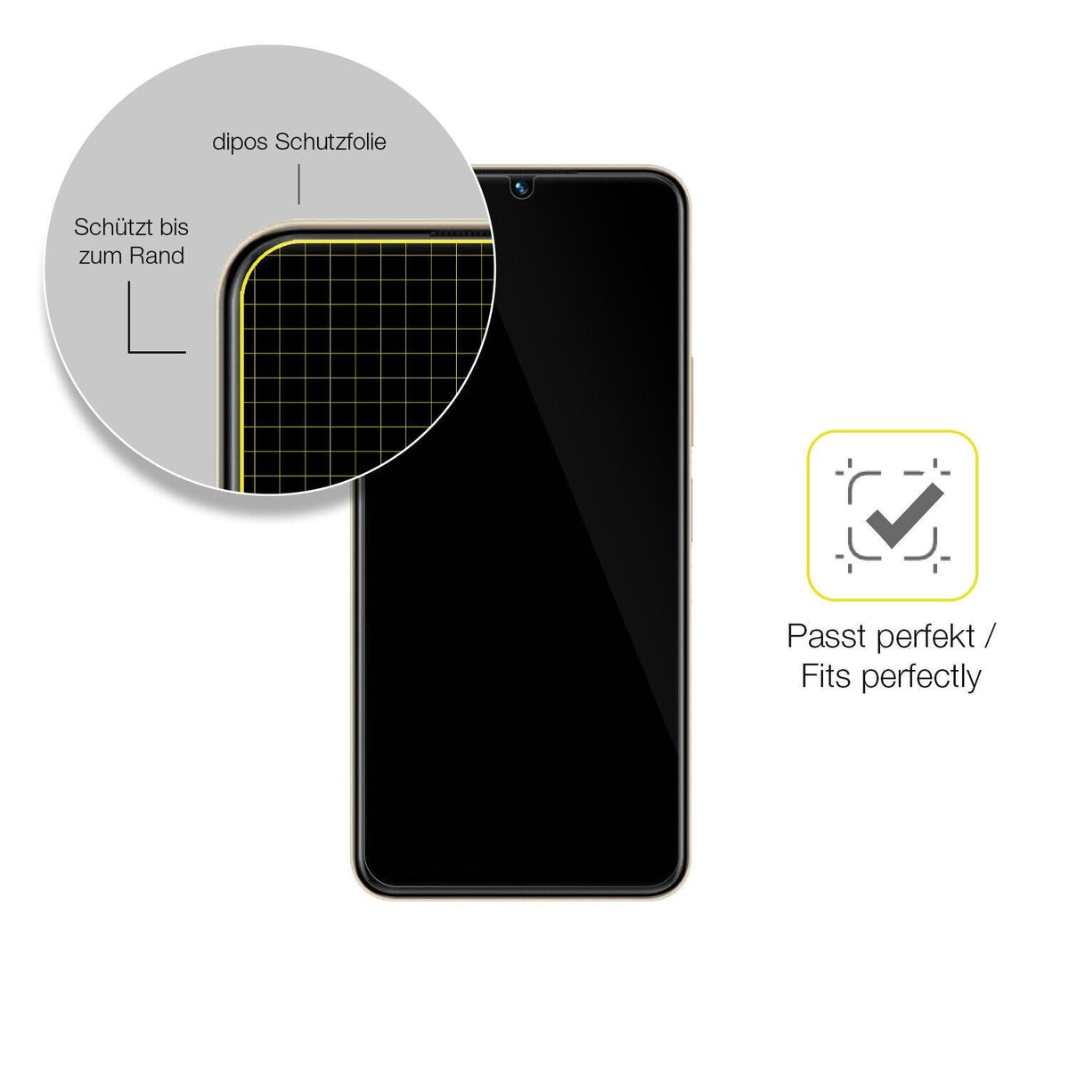 2x Screen Protector for VIVO Y35 5G Protective Film covers 100% dipos Flex