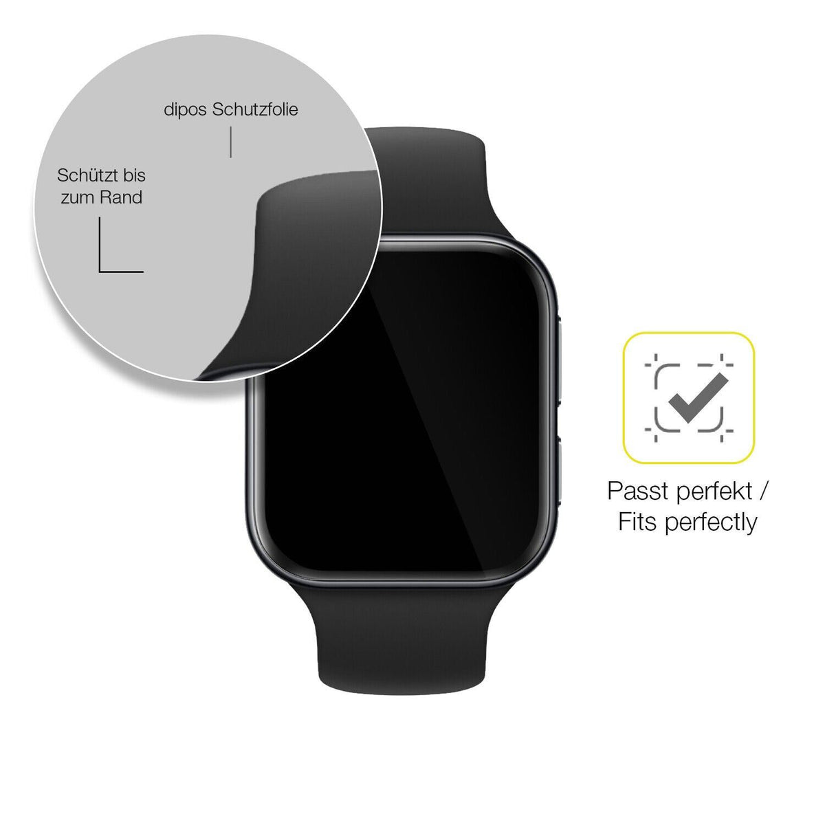 2x Screen Protector for OPPO Watch 3 Protective Film covers 100% dipos Flex