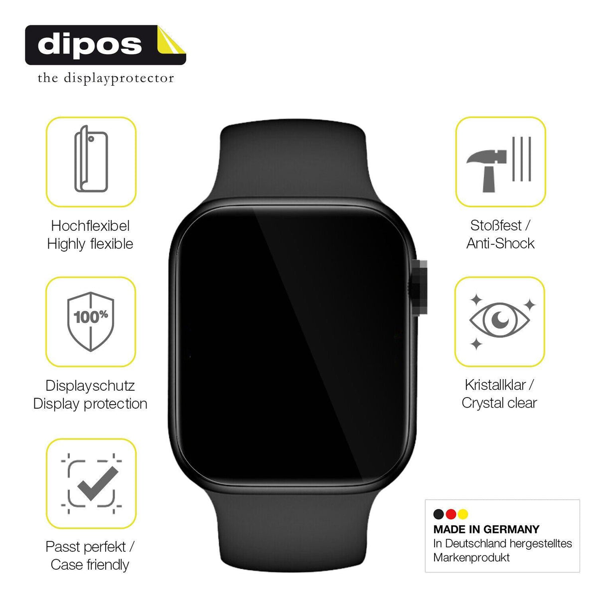 2x Screen Protector for Iwo X8 Protective Film covers 100% dipos Flex