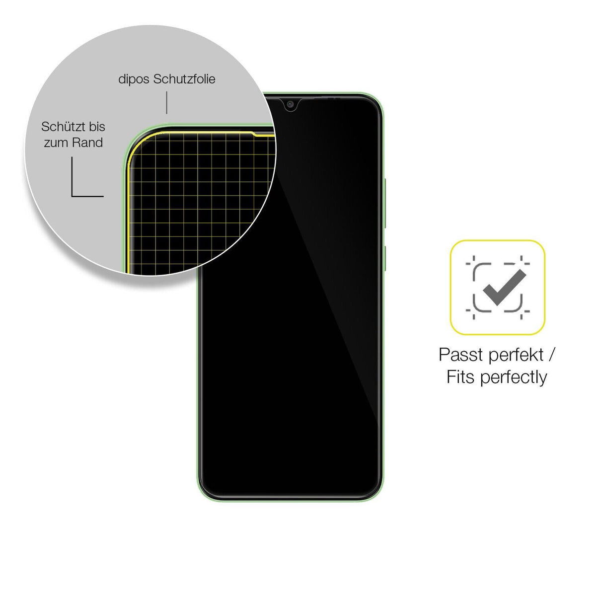 2x Screen Protector for Symphony Z55 Protective Film covers 100% dipos Flex