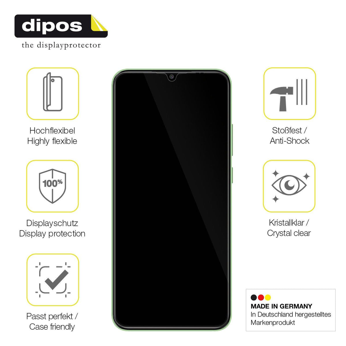 2x Screen Protector for Symphony Z55 Protective Film covers 100% dipos Flex