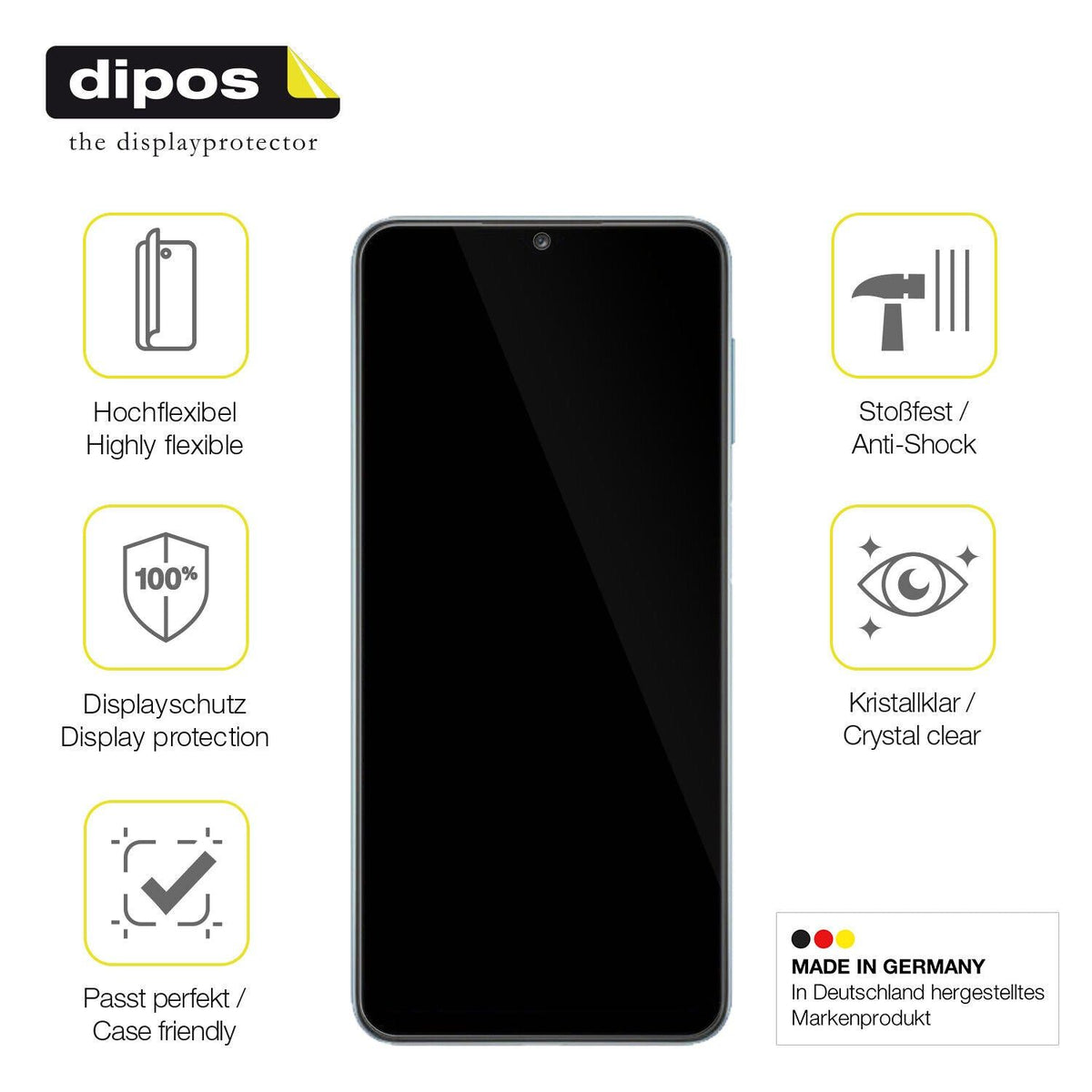 Full Cover Screen Protector for Samsung Galaxy M32 5G – Covers Curved Edges | dipos