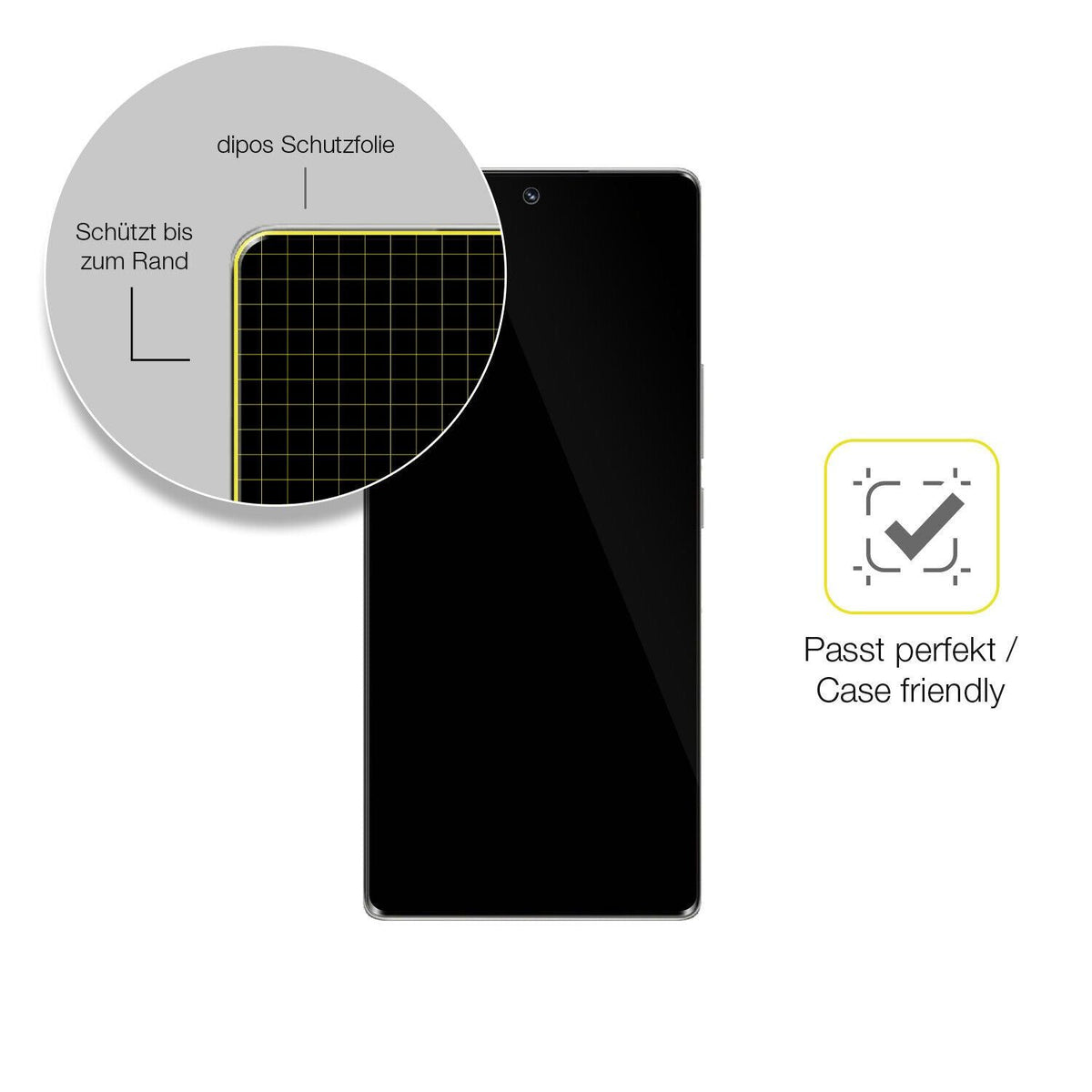 2x Screen Protector for HONOR 70 Protective Film covers 100% dipos Flex