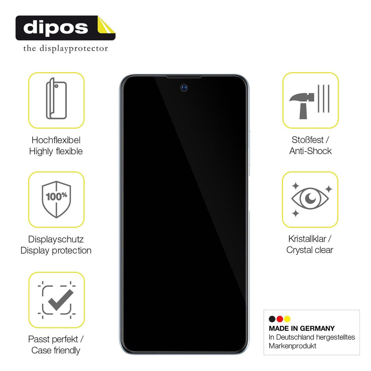 2x Screen Protector for ZTE Blade V40 Protective Film covers 100% dipos Flex