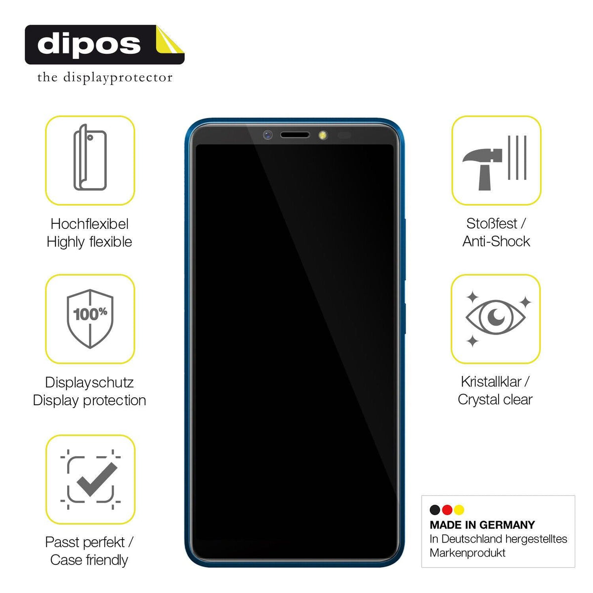 2x Screen Protector for BQ 6030G Practic Protective Film covers 100% dipos Flex