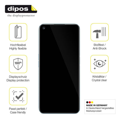 2x Screen Protector for Realme 9 Pro Protective Film covers 100% dipos Flex