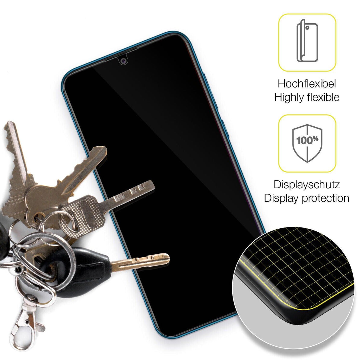 2x Screen Protector for Coolpad Cool 5 Protective Film covers 100% dipos Flex