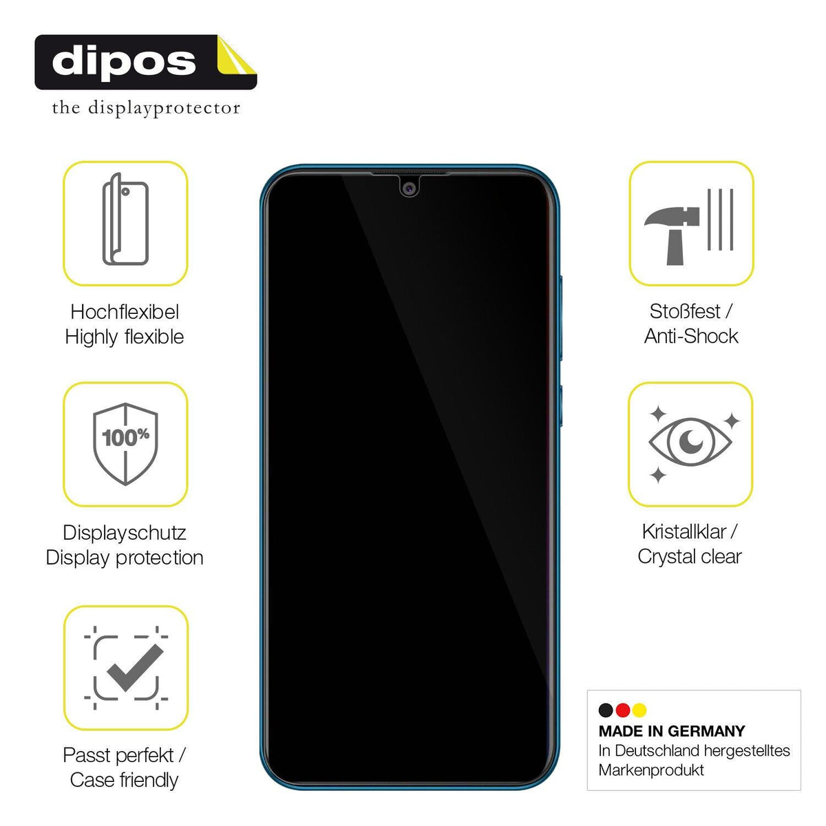 2x Screen Protector for Coolpad Cool 5 Protective Film covers 100% dipos Flex