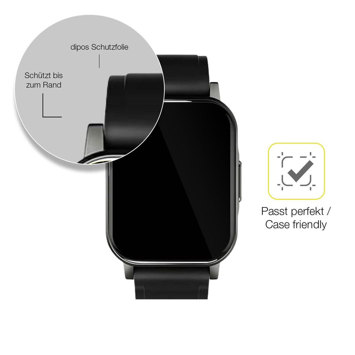2x Screen Protector for Haylou LS02 watch Protective Film covers 100% dipos Flex