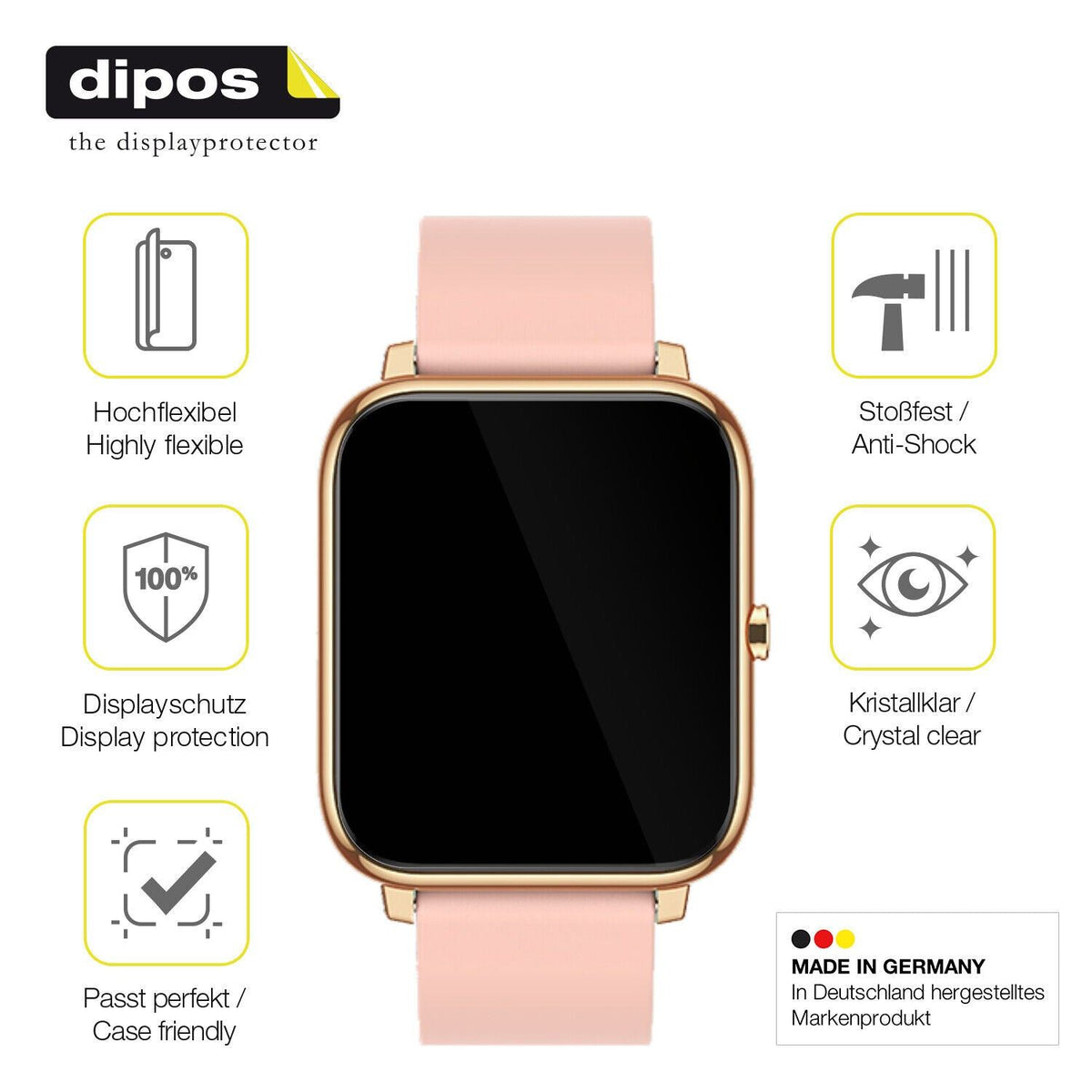 2x Screen Protector for Kalinco CS201C Smartwatch Protective Film covers 100%