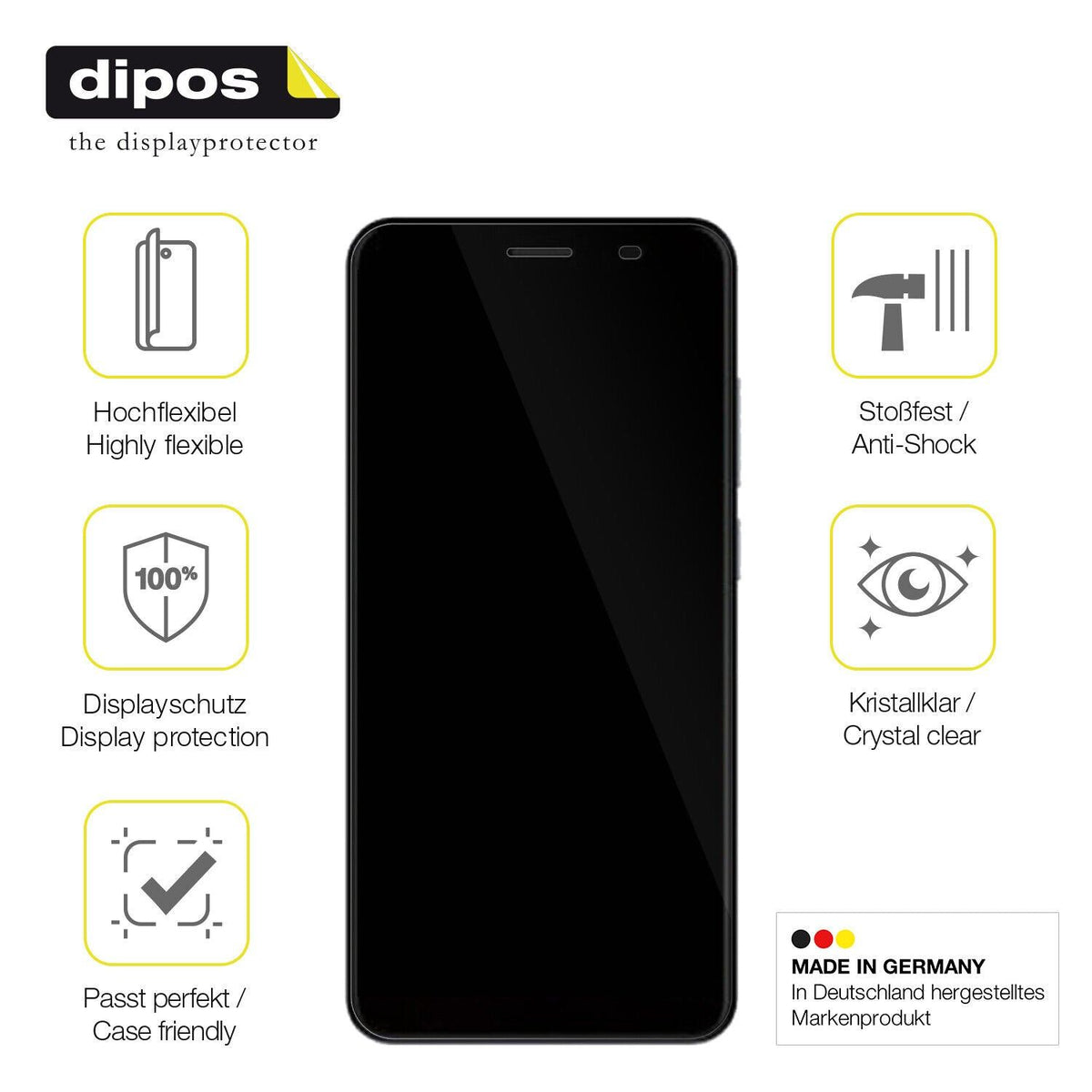 2x Screen Protector for Lava Iris 88S Protective Film covers 100% dipos Flex