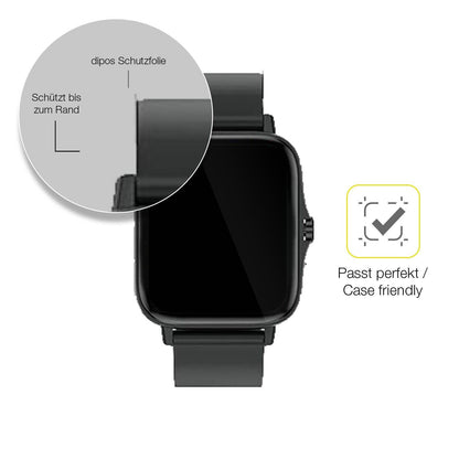 2x Full Cover Screen Protector for Kaseemi 1,7 Inch Smartwatch – Covers Curved Edges