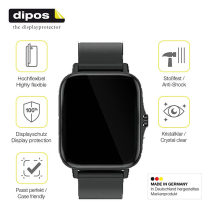 2x Full Cover Screen Protector for Kaseemi 1,7 Inch Smartwatch – Covers Curved Edges