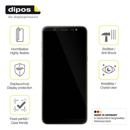 2x Screen Protector for Samsung Galaxy J8 Protective Film covers 100% dipos Flex