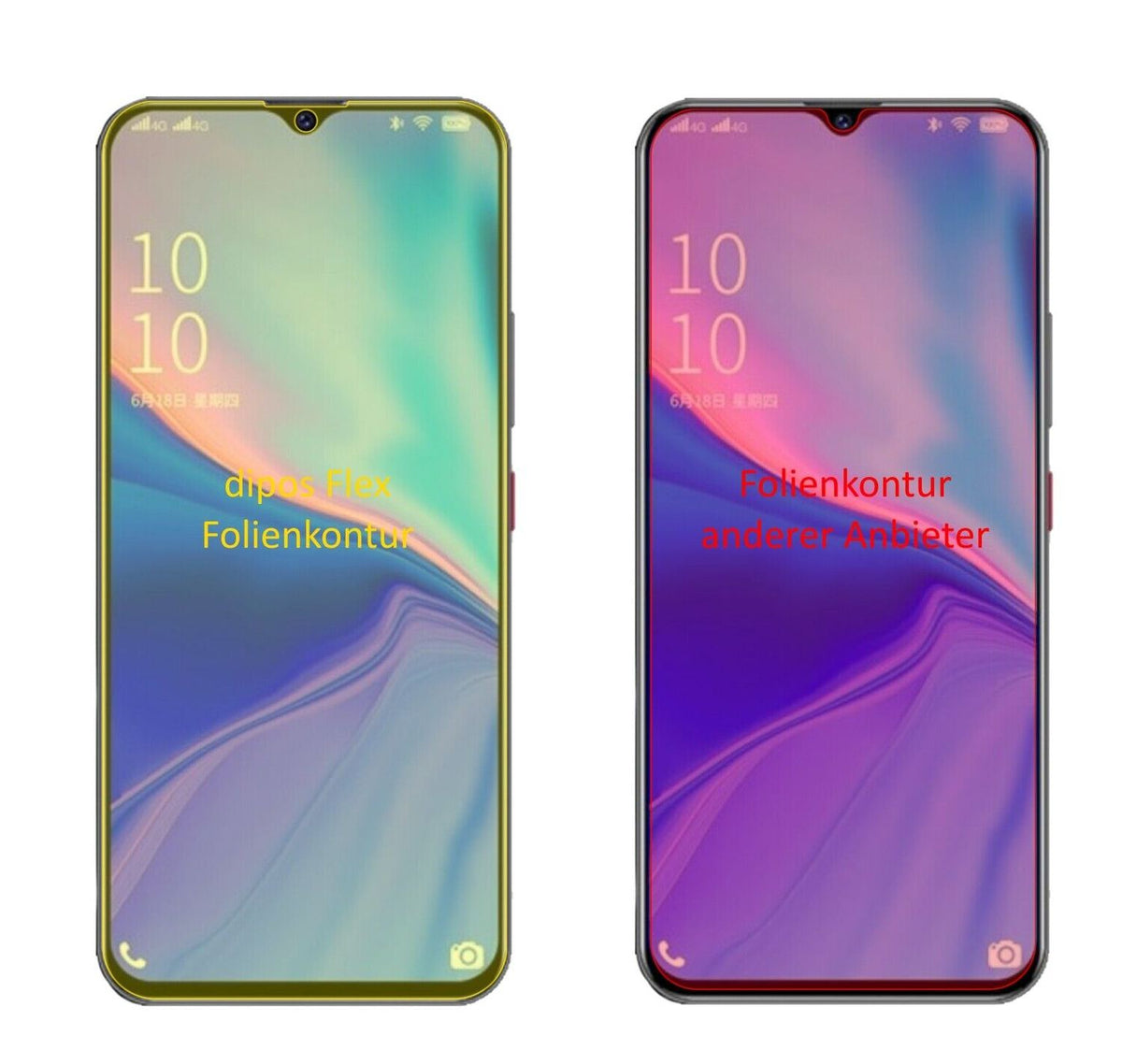 2x Screen Protector for Coolpad COOL10 Protective Film covers 100% dipos Flex