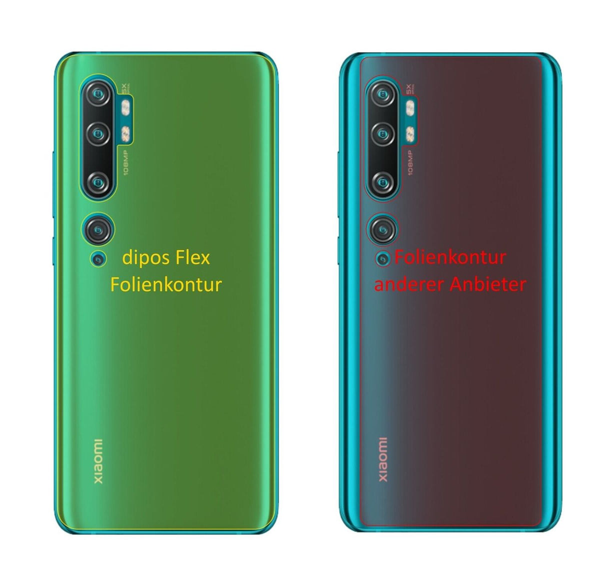 2x Screen Protector for Xiaomi Mi Note 10 Lite back Protective Film covers 100%