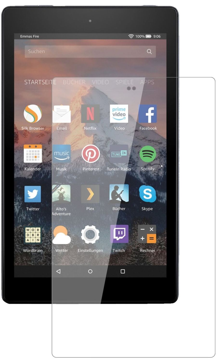9H Clear Screen Protector for Amazon Fire HD 8 Plus (2020) – Shatterproof, Crystal Clear