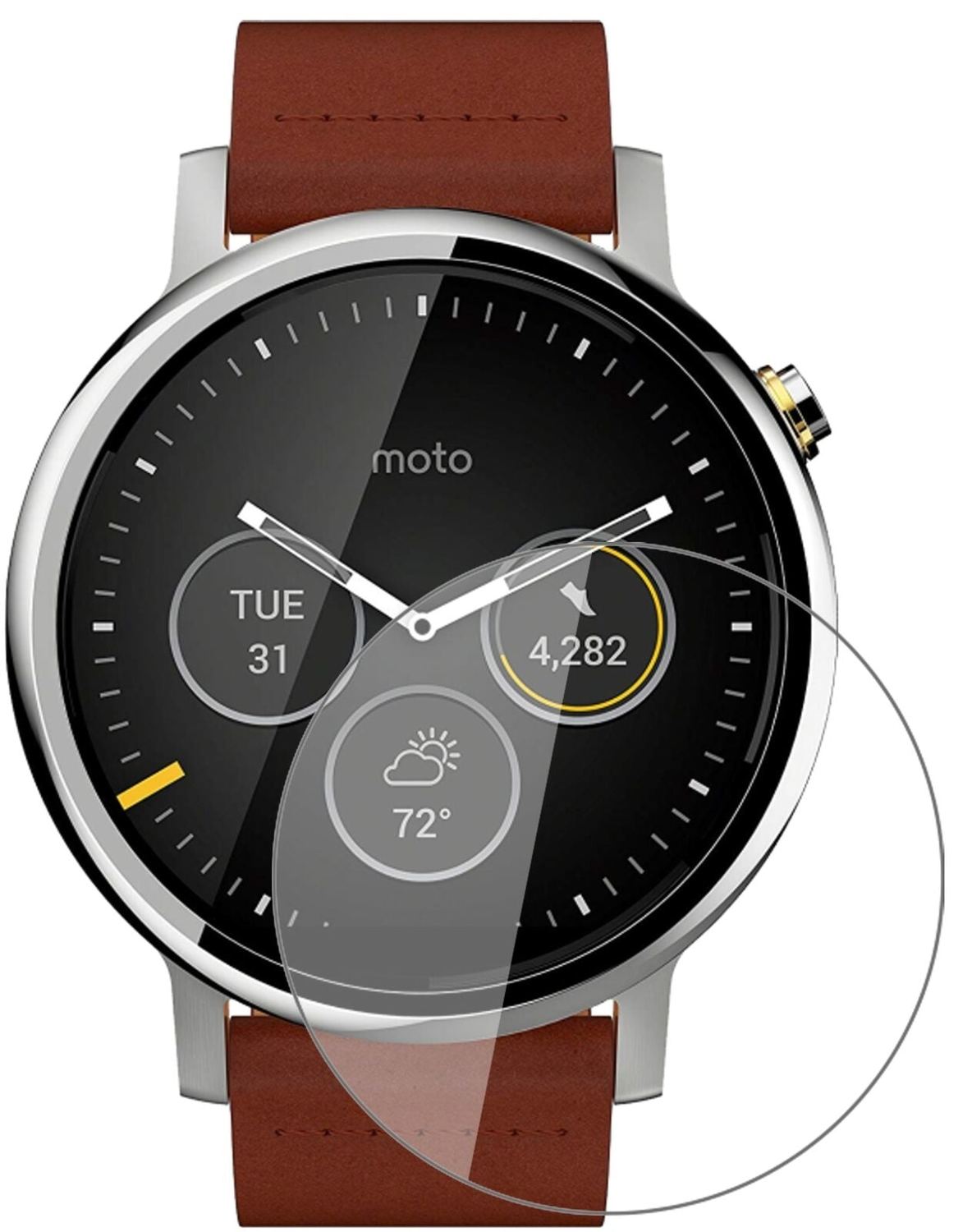 9H Clear Screen Protector for Motorola Moto 360 (2019) – Shatterproof, Crystal Clear